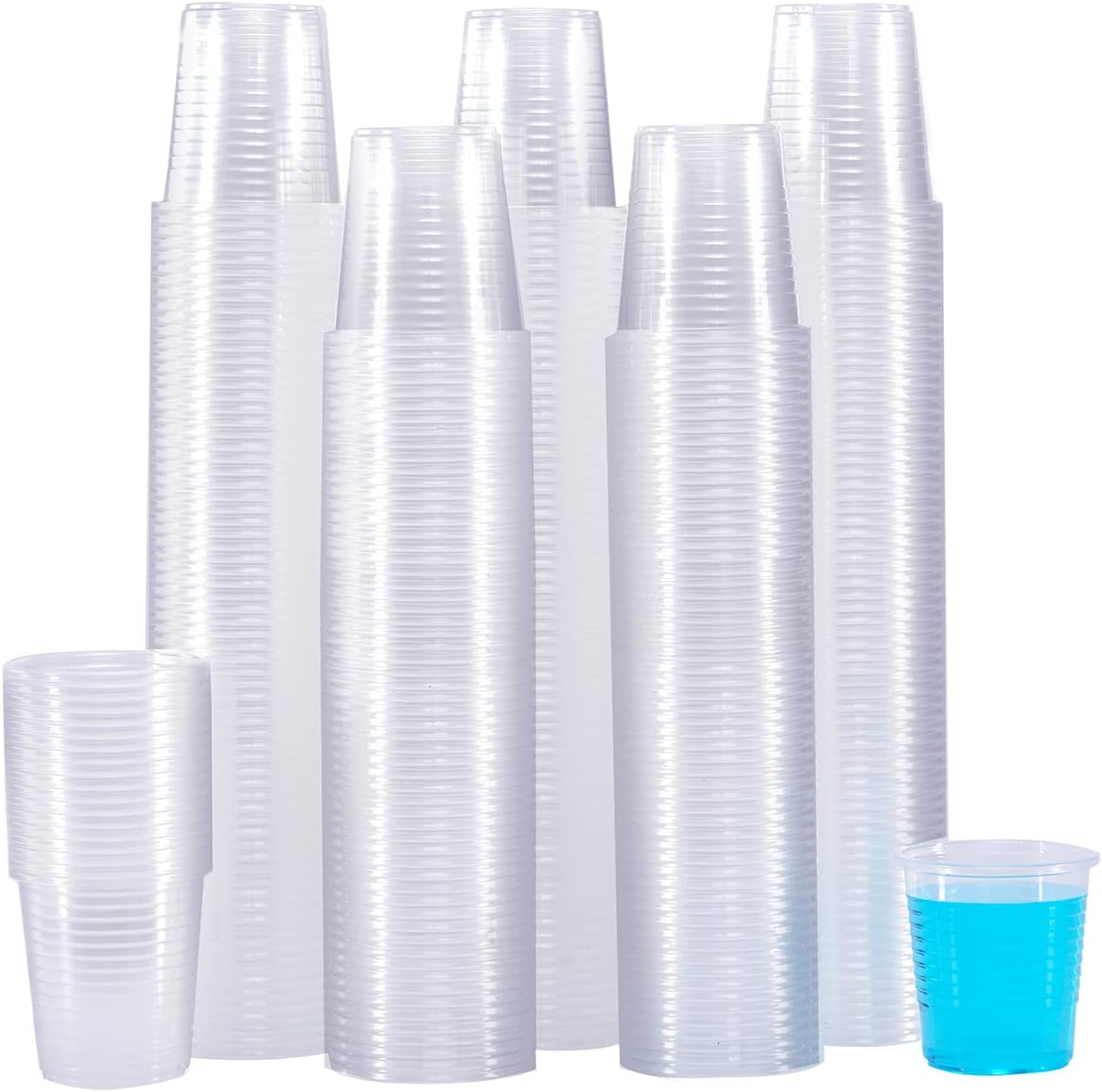 SIUQ 1500 Pack 3 oz Plastic Cups,Disposable Mouthwash Bathroom Cups,Small Hot Drink Cups(Clear
