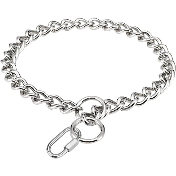 SIVEIS Dog Choke Collar P Metal Chain Slip Collars Adjustable Stainless Steel Training Dogs Collar (5mm × 70cm)