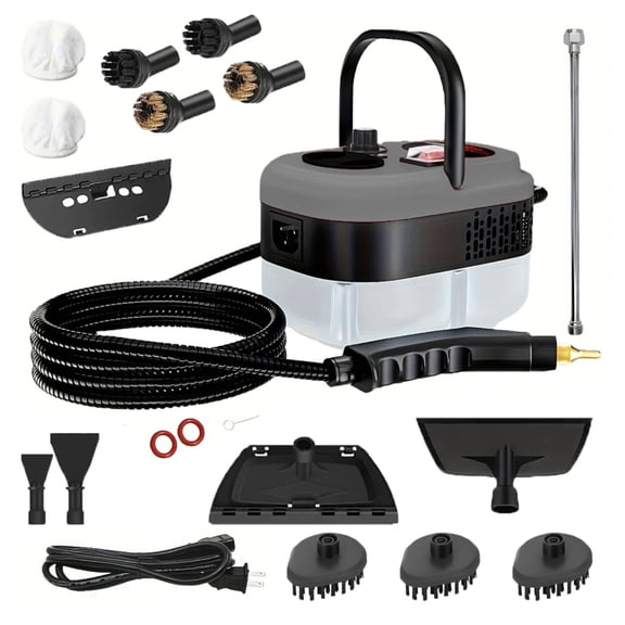 SIVROCK 2500W Handheld Steam Cleaner with 12 Attachments, 1.2L Tank for Home, Car, Kitchen, Bathroom & Tile Grout, Gray