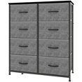 thumbnail image 1 of SIVROCK 8-Drawer Fabric Storage Tower, Dresser, Multi-Use Organizer with Fabric Bins, Steel Frame & Wood Top, Gray, 1 of 6