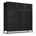 thumbnail image 1 of SIVROCK 9-Drawer Fabric Storage Tower, Multi-Use Organizer with Fabric Bins, Steel Frame & Wood Top, BLACK, 1 of 6
