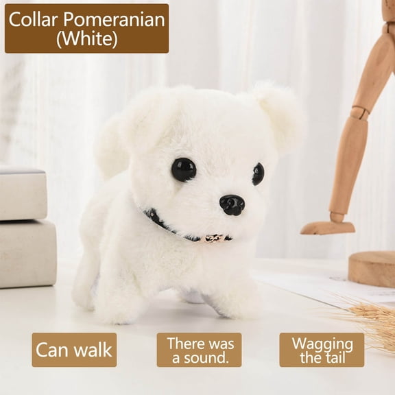 SIWUGCF Simulated Puppy Plush Toy - 3.94*6.7*5.12 Inches Electronic Pet Puppy Education Toys, Walking and Shouting, Beautiful Home Decoration, Adorable Birthday Christmas Gift