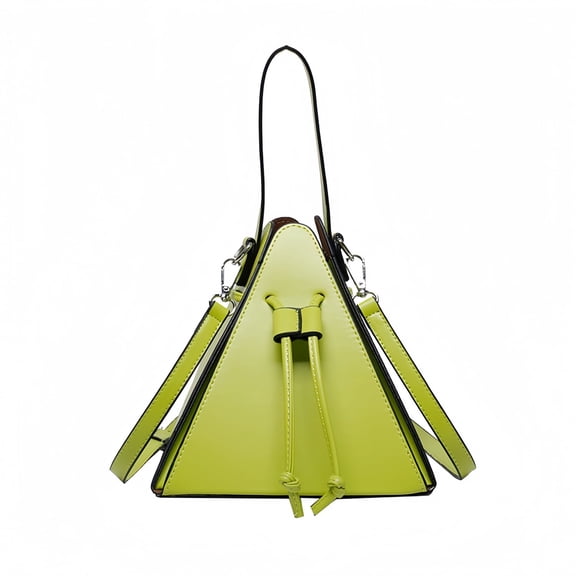 SIX DEER Mini Triangle Crossbody Bag, Trendy Drawstring Shoulder Bag with Top Handle, PU Leather Convertible Shoulder Bag for Women, Stylish Handbag for Daily Use  