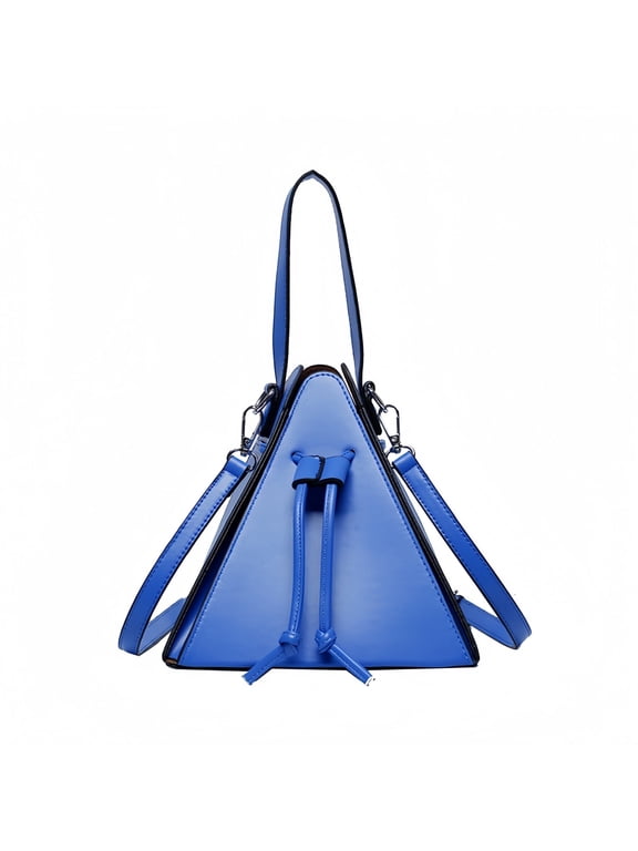 Mini Triangle Crossbody Bag, Trendy Drawstring Shoulder Bag with Top Handle, PU Leather Convertible Shoulder Bag for Women, Stylish Handbag for Daily Use 