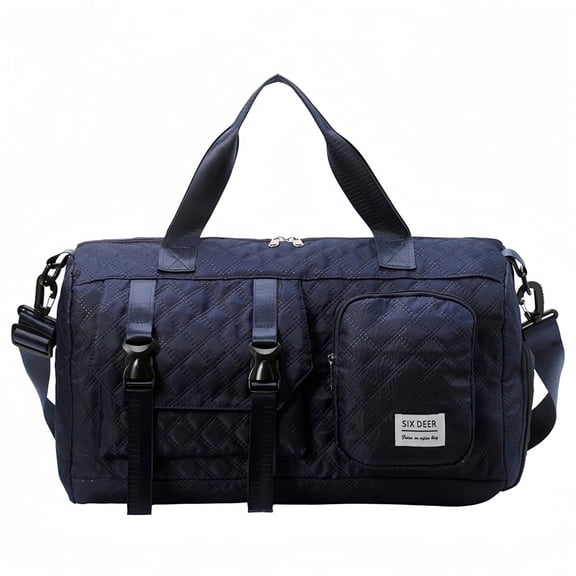 SIX DEER Quilted Travel Duffle Bag, Large Capacity Weekender Overnight Bag with Dry Wet Separation Pocket & Detachable Shoulder Strap, Waterproof Gym Duffle Bag for Women