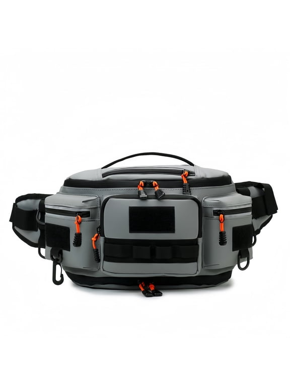 Tactical Fishing Fanny Pack, Water Resistant Outdoor Waist Bag, Multi-Pocket Crossbody Chest Sling Bag for Hiking Cycling Travel