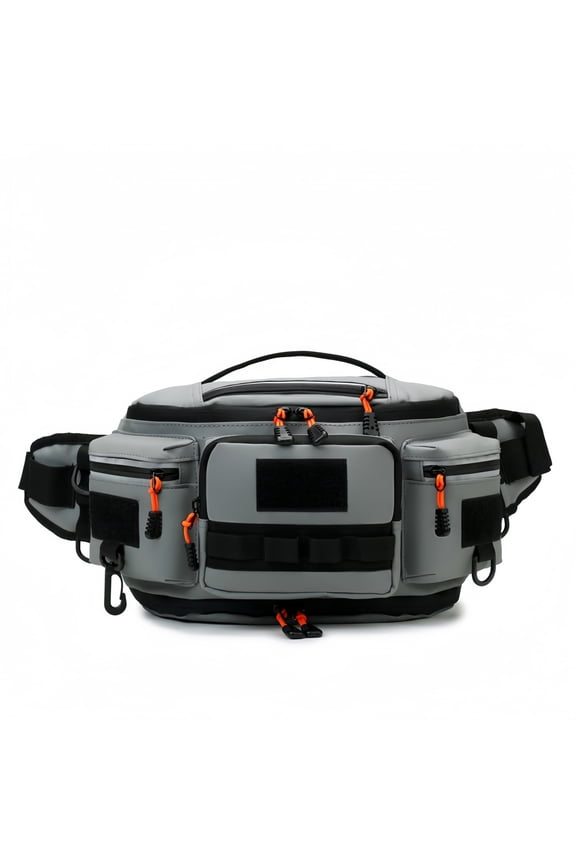 Tactical Fishing Fanny Pack, Water Resistant Outdoor Waist Bag, Multi-Pocket Crossbody Chest Sling Bag for Hiking Cycling Travel