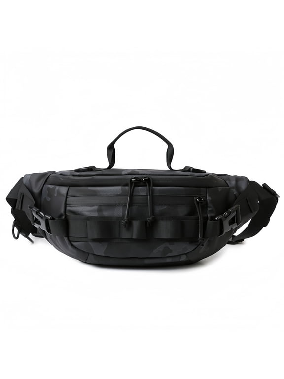 Waterproof Fishing Waist Pack, Tactical Sling Crossbody Bag with Fishing Tool Organizer, Multi-Purpose Water-Resistant Fanny Pack for Fishing, Hiking and Everyday Carry