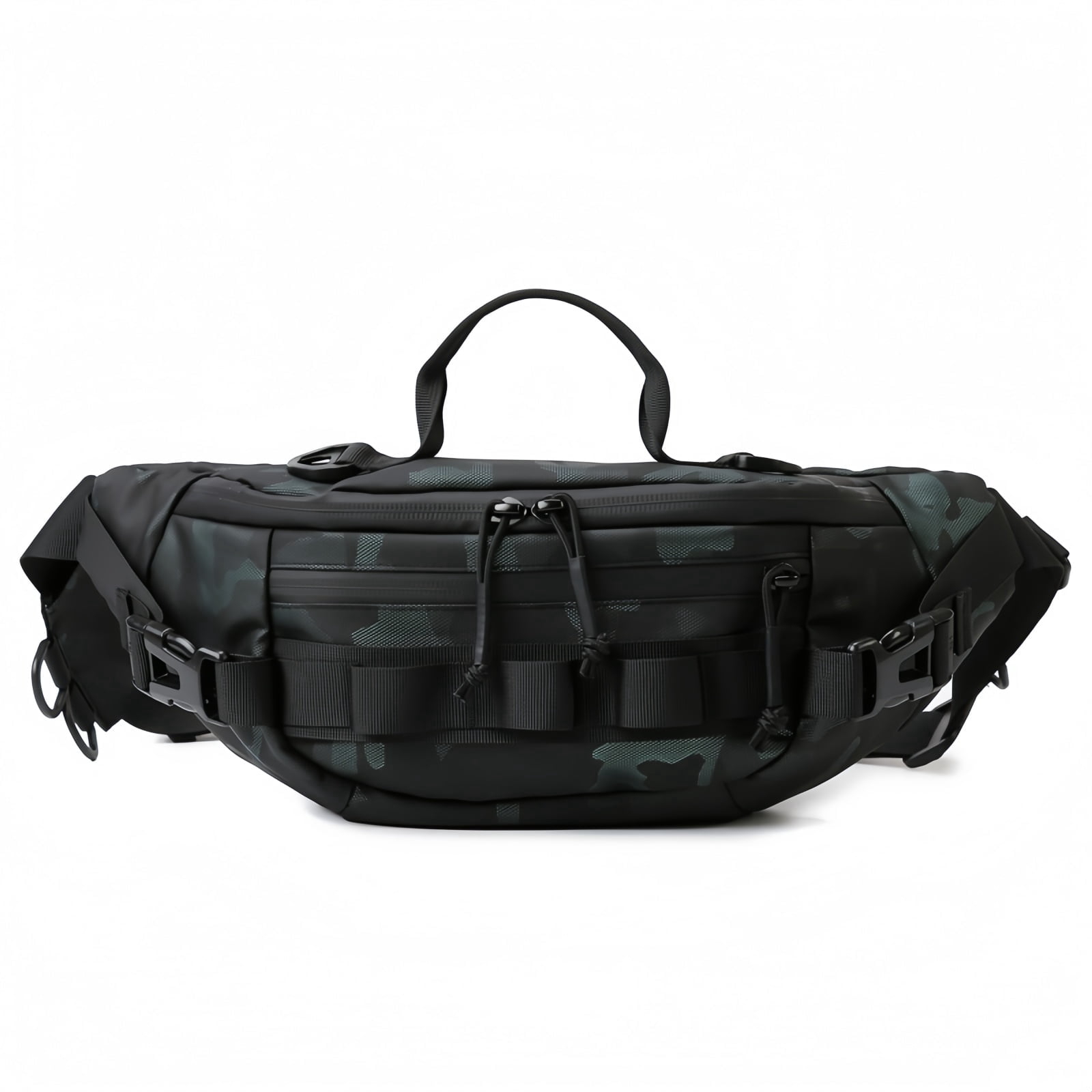 SIX DEER Waterproof Fishing Waist Pack, Tactical Sling Crossbody Bag with Fishing Tool Organizer, Multi-Purpose Water-Resistant Fanny Pack for Fishing, Hiking and Everyday Carry