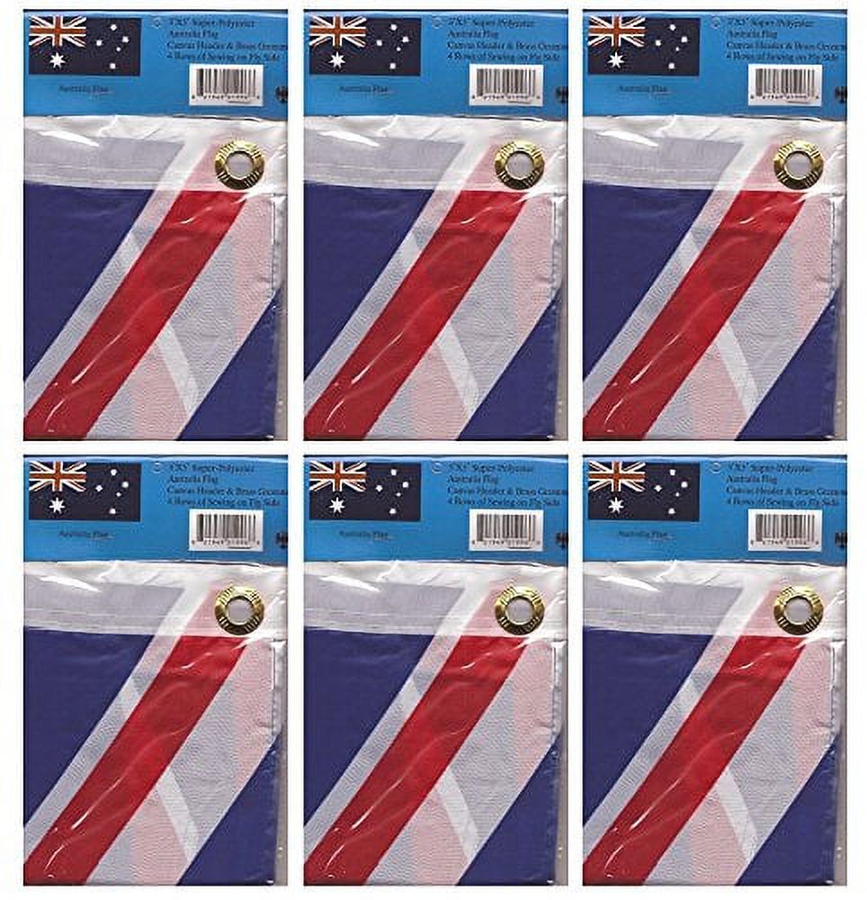 SIX PACK Australia 3'x5' Polyester Flags, Australian 3x5 Polyester