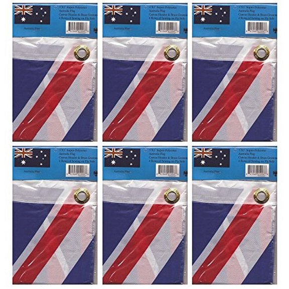 SIX PACK Australia 3'x5' Polyester Flags, Australian 3x5 Polyester Outdoor Flag