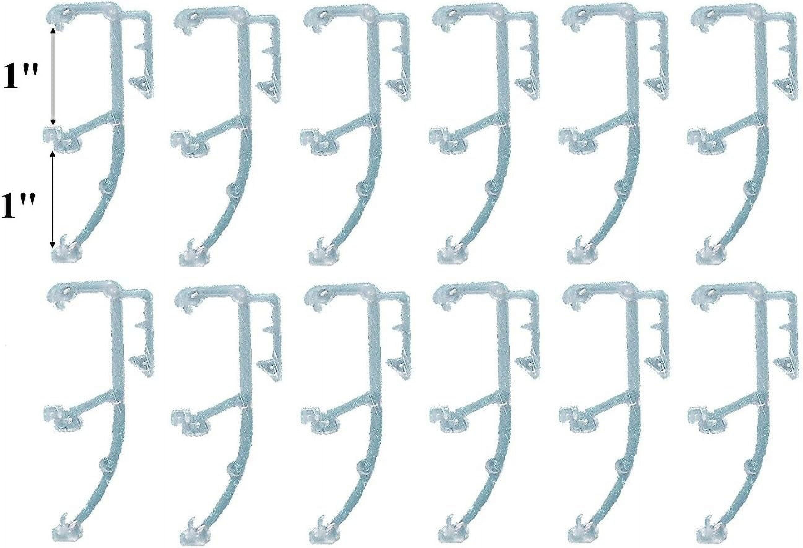 SIX PAIR 1" Double Slat CLEAR VALANCE RETAINER CLIPS For Wood Or Mini
