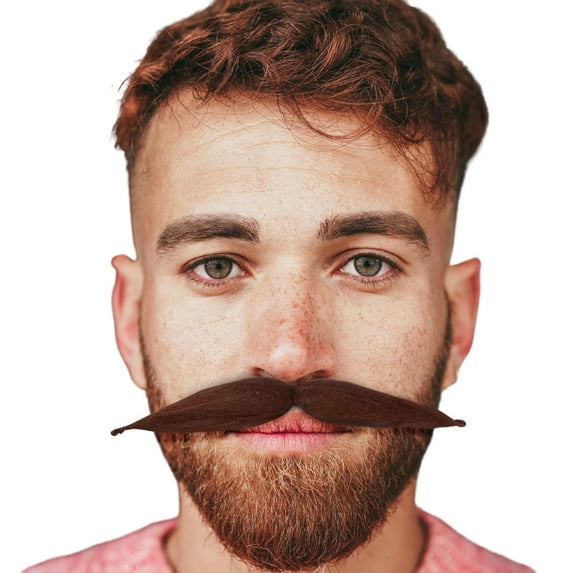 SIX WAY MOUSTACHE-BROWN