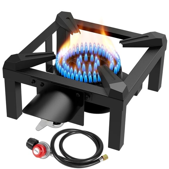SIXDAY 1-Burner Propane Camping Stove, 100,000 BTU Gas Stove with 0-20 PSI Regulator, High Pressure, Portable for Outdoor Cooking