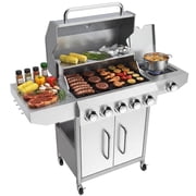 SIXDAY 68,000 BTU 5-Burner Propane Gas Grill with Side Burner, 647 sq.in Cooking Area, Stainless Steel BBQ Grill with Warming Rack and Food Clip
