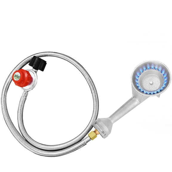 SIXDAY High Pressure Burner Head, 0-20 PSI Adjustable Regulator, 4.1ft Hose & Brass Fitting for Outdoor Cooking, Camping, Brewing & BBQ