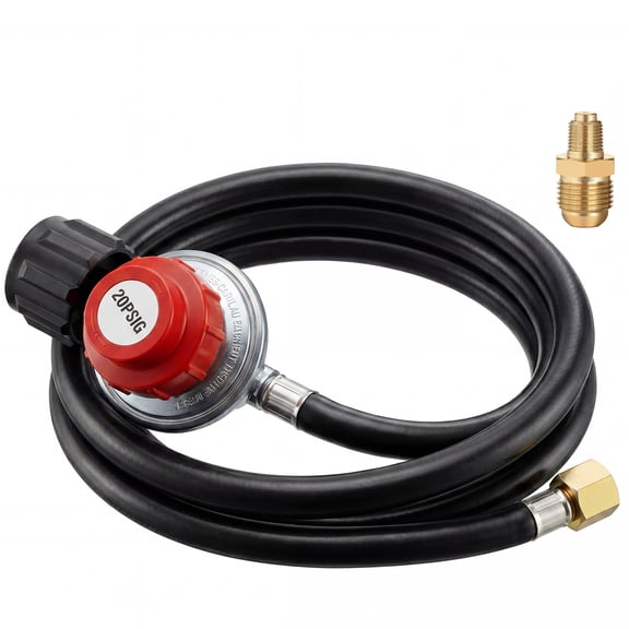 SIXDAY  High Pressure Propane Regulator Hose, 4.1ft PVC Hose with Brass Fittings for Gas Grills, Outdoor Stoves, Turkey Fryers & Camp Appliances