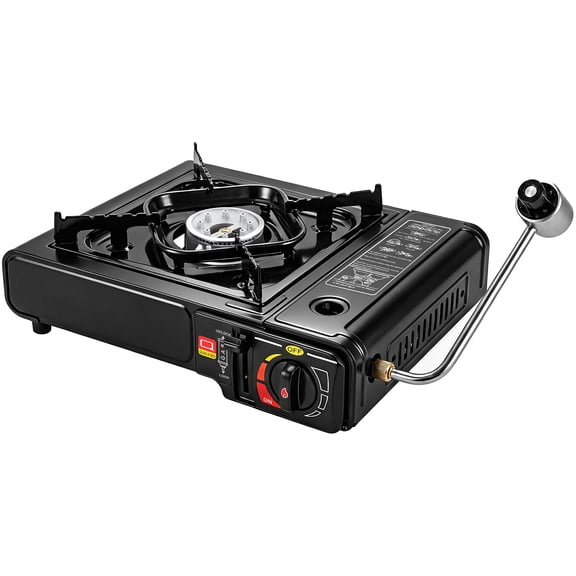 SIXDAY Portable Dual Fuel Camping Stove, 10,000 BTU Butane & Propane Single Burner with Adapter and Carry Case for Outdoor Cooking, Camping, Tailgating & Emergency Use