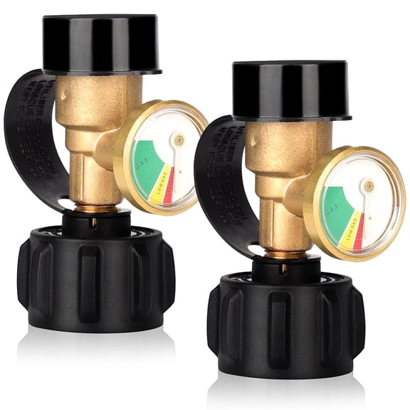 SIXDAY Propane Tank Gauge with Leak Detector, Universal QCC1 Type 1 Gas Level Indicator for 5-40 lb Tanks, BBQ Grill, Camping Stove, Heater 2 Pack