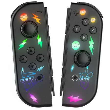 SIXGOLDHUA Game Controller Compatible with Nintendo Switch for (L/R) Joy Con Replacement with Lighted, Support Dual Vibration/Motion Control/Wake-up
