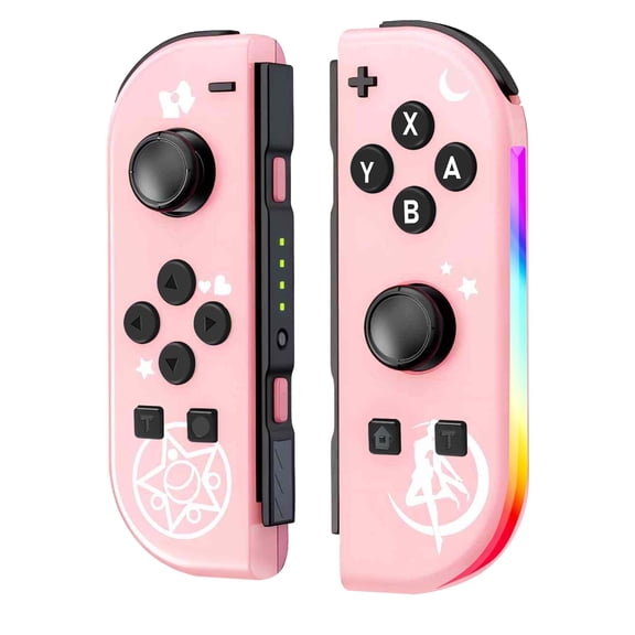 SIXGOLDHUA (L/R) Switch Controller Compatible with Nintendo Switch, Support Turbo/Vibration/Motion Control with Lighting