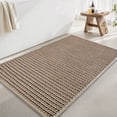 thumbnail image 1 of SIXHOME 16"x24" Bathroom Rug Non-Slip Absorbent Bath Mat Quick Dry Thin Soft Woven Boho Floor Mat Durable Textured Look Brown, 1 of 8