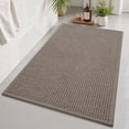thumbnail image 1 of FEELHOME Bathroom Rug Non Slip Absorbent Bath Mat Woven Quick Dry Machine Washable Bathroom Mat with Rubber Backing Ultra Thin Bathroom Rugs Fit Under Door 16"x24" Brown, 1 of 8