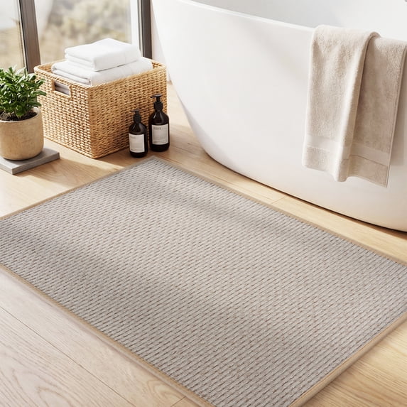 SIXHOME 17"x30" Kitchen Mat Non Slip Kitchen Rug Cushioned Anti Fatigue Floor Mat for Sink Laundry Room Indoor Beige