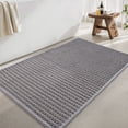 thumbnail image 1 of SIXHOME 18"x30" Bathroom Rug Non-Slip Absorbent Bath Mat Quick Dry Thin Soft Woven Boho Floor Mat Durable Textured Look Gray, 1 of 8
