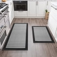 thumbnail image 1 of SIXHOME 2-Piece Non-Slip Kitchen Rug Set, Washable Absorbent Mats, 19.7"x31.5"+19.7"x59", Black, for Sink, Laundry, Hallway, 1 of 6