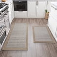thumbnail image 1 of SIXHOME 2-Piece Non-Slip Kitchen Rug Set, Washable Absorbent Mats, 19.7"x31.5"+19.7"x59", Brown, for Sink, Laundry, Hallway, 1 of 6