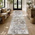 thumbnail image 1 of SIXHOME 2' x 10' Washable Runner Rug, Farmhouse Abstract Non-Slip Carpet,Soft Neutral Indoor Rug for Hallway, Bedroom, Bedside, Laundry Room & Kitchen, Brown, 1 of 7