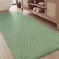 thumbnail image 1 of SIXHOME 2' x 6' Bath Rug Non-Slip Absorbent Bathroom Runner Rug Quick Dry Thin Soft Woven Boho Floor Mat Durable Textured Look Green, 1 of 7