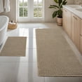 thumbnail image 1 of SIXHOME 2' x 6' Bathroom Runner Rugs Waffle Bath Rug Super Absorbent Non Slip Bath Mat Machine Washable Rubber Backed Bathroom Mat with Tassels Ultra Soft Boho Bathroom Decor Brown, 1 of 9