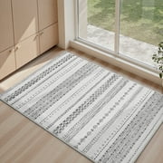 SIXHOME 2'x3' Small Area Rugs for Living Room Washable Rugs Boho Neutral Geometric Moroccan Carpet Soft Distressed Indoor Rugs for Bedroom Dining Room Office Bohemian Home Decor Black