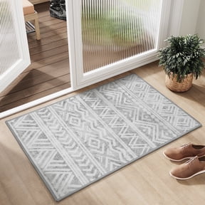 SIXHOME 2'x3' Small Area Rugs Washable Boho Modern Neutral Soft Rug Throw Rug for Bathroom Bedroom Entryway Kitchen Dorm Entrance Door Mat Gray