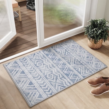SIXHOME 2'x3' Small Area Rugs for Living Room Washable Rugs Boho Large Area Rug Modern Geometric Neutral Living Room Rug Carpet Soft Rugs for Bedroom Dining Room Office Home Decor Blue