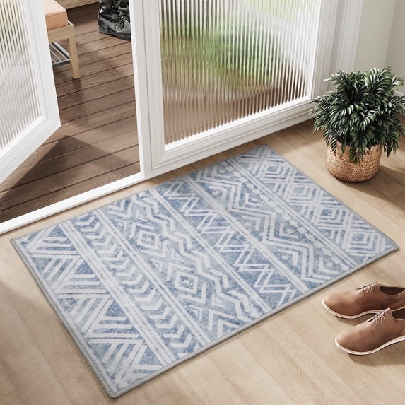 SIXHOME 2'x3' Small Area Rugs for Living Room Washable Rugs Boho Large Area Rug Modern Geometric Neutral Living Room Rug Carpet Soft Rugs for Bedroom Dining Room Office Home Decor Blue