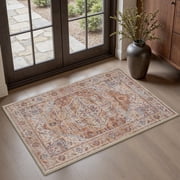 SIXHOME 2'x3' Eastern Classic Area Rug Washable Distressed Carpet Vintage Medallion Rugs for Living Room Bedroom Kitchen