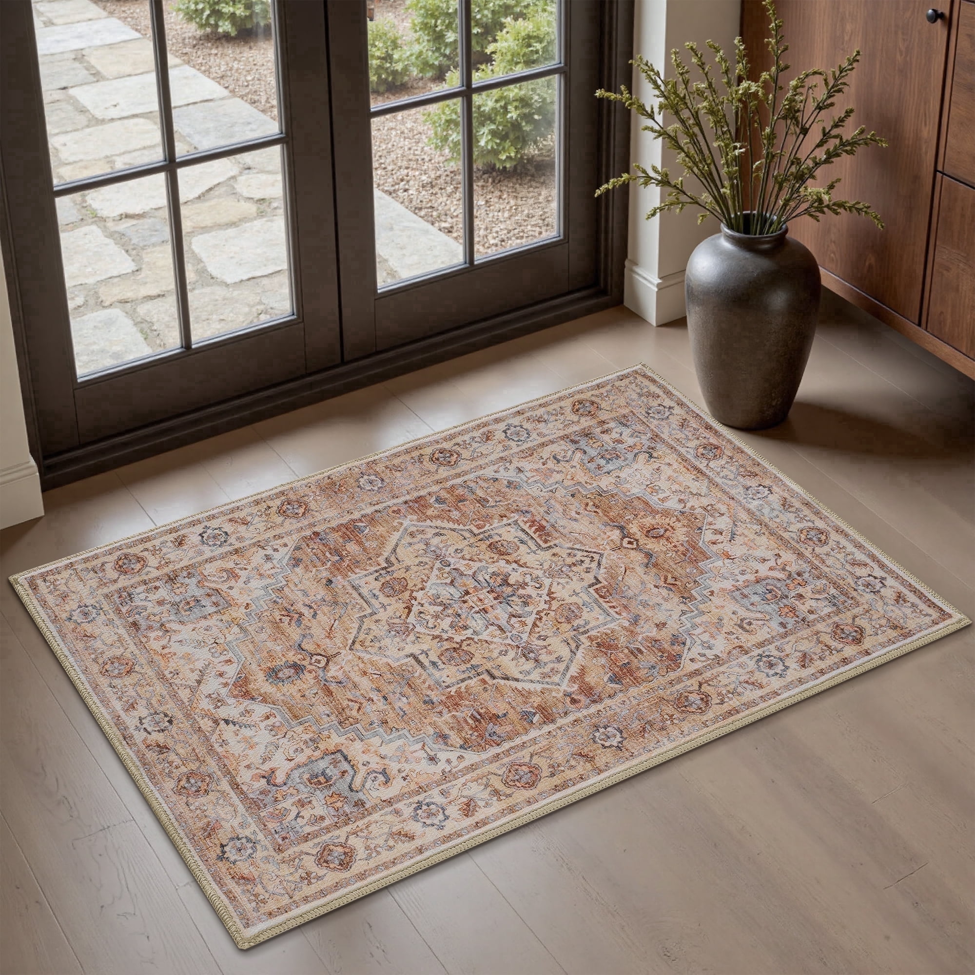 SIXHOME 2'x3' Eastern Classic Area Rug Washable Distressed Carpet ...