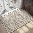 thumbnail image 1 of SIXHOME 2'x3' Small Entry Rug Door Mat Machine Washable Rug Vintage Medallion Door Rug for Entryway Welcome Mat Kitchen Rug Bathroom Rug Bedroom Rug Indoor Retro Home Decor Light Brown, 1 of 5
