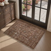 SIXHOME 2'x3' Vintage Distressed Area Rug Soft Washable Non-Slip Carpet American Classic Retro Rug with Geometric Rugs f