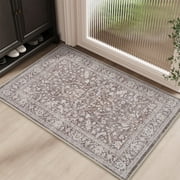 SIXHOME 2'x3' Entry Rug Door Mat Washable Rugs Carpet Vintage Traditional Door Rug Soft Indoor Throw Rug for Bedroom Entryway Bathroom Kitchen Rugs with Nonslip Rubber Backing Brown