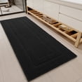 thumbnail image 1 of SIXHOME Waffle Bath Mat for Bathroom Runner Rugs, Soft Absorbent Non Slip Long Bathroom Rug, Quick Dry Machine Washable Bath Mat with Rubber Backing, Boho Tassel, 2'x6' Black, 1 of 7