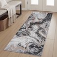 thumbnail image 1 of SIXHOME 2'x6'Runner Rug for Hallway Ultra Soft Abstract Kitchen rugs Washable Non Slip Rubber Backing Rug Modern Marble Swirl Indoor Floor Accent Mat Runner for Bedroom Entryway Black and Gold, 1 of 6