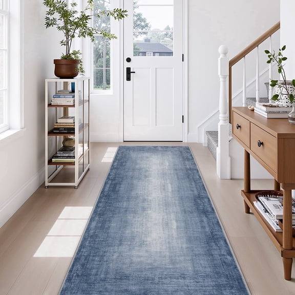SIXHOME 2'x6' Runner Rug Machine Washable Runner Soft Abstract Gradient Area Rug for Entryway Bedroom Kitchen Laundry Room Bathroom Modern Home Decor Neutral Blue Runner