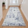 thumbnail image 1 of SIXHOME 2'x6' Runner Rug Machine Washable Runner Soft Modern Abstract Area Rug for Entryway Bedroom Kitchen Laundry Room Bathroom Aesthetic Home Decor Neutral Navy Blue Runner, 1 of 6