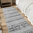 thumbnail image 1 of SIXHOME 2'x6' Runner Rugs Boho Washable Runner Neutral Geometric Distressed Rug Runner for Bedroom Kitchen Hallway Laundry Room Entryway Non Slip Runner Modern Home Decor Black, 1 of 6