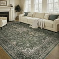 thumbnail image 1 of SIXHOME 2x8 Feet Washable Non-Slip Runner Rug - Traditional Distressed Vintage Green Rug with Retro Floral Design, Ultra-Soft Indoor Carpet for Kitchens Doorways Bedroom, 1 of 6