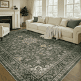 thumbnail image 1 of SIXHOME 2x8 Feet Washable Non-Slip Runner Rug - Traditional Distressed Vintage Green Rug with Retro Floral Design, Ultra-Soft Indoor Carpet for Kitchens Doorways Bedroom, 1 of 6
